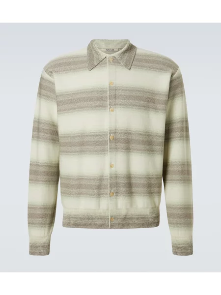 Jedwabny kardigan Auralee zielony