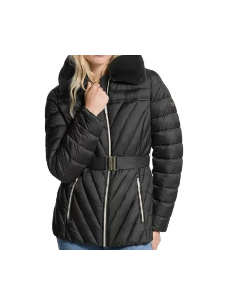Garnitură de blană palton de blană Michael Michael Kors cu blană negru