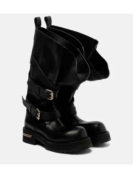 Кожени боти Balenciaga черно