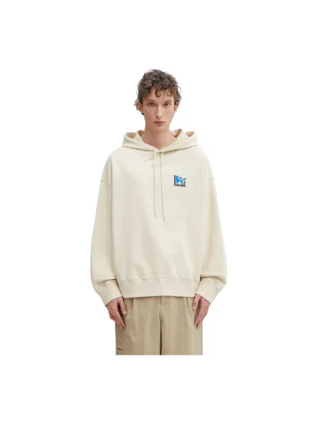 Bluza z kapturem Maison Kitsune z kapturem beżowa
