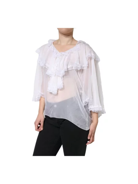 Bluzka Dolce And Gabbana koronkowa biała