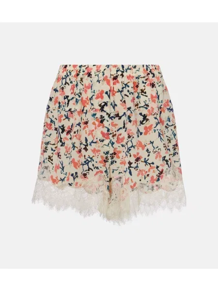 Pantaloni scurți Ulla Johnson de mătase cu model floral