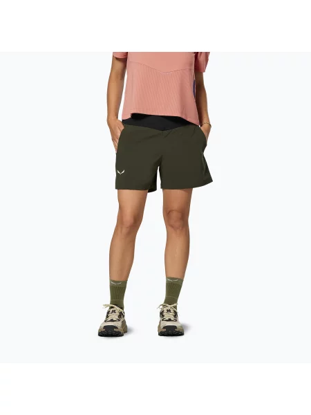Pantaloni scurți de trekking pentru femei Salewa Pedroc DST Light dark olive măslin