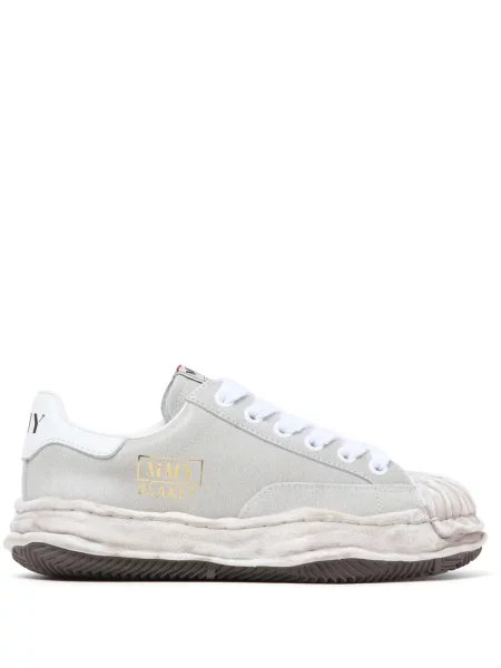Sneakerși Maison Mihara Yasuhiro din piele zdrențuiți alb