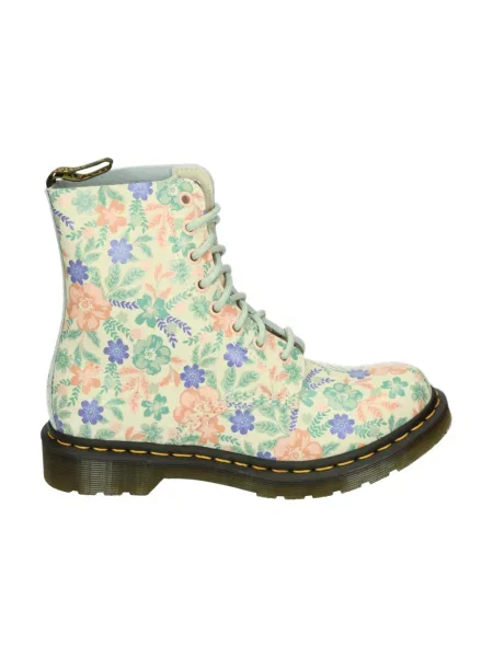 Botki Dr. Martens skórzane beżowe