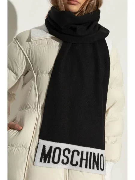 Šalikas Moschino su autografu juoda