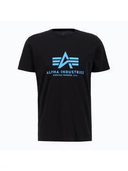Tričko Alpha Industries Basic black/blue černé