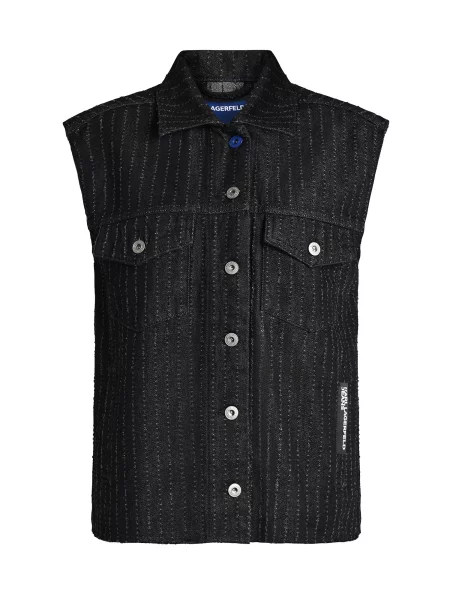 KARL LAGERFELD JEANS Vesta denim / biela čierny