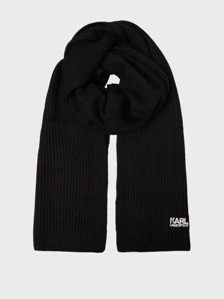 Шерстяной шарф Karl Lagerfeld черный