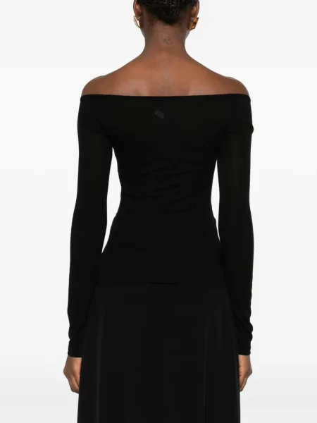 Tricou mânecă lungă Stella Mccartney cu decolteu în V negru
