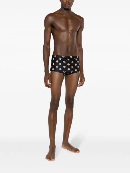 Slip de baie Amir Slama cu imagine negru