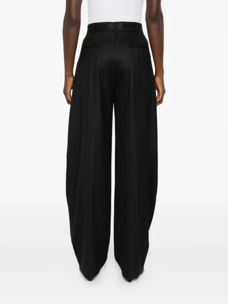 Pantaloni The Andamane cu dungi plisate negru