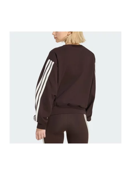 Pruhovaná mikina Adidas Sportswear hnedá