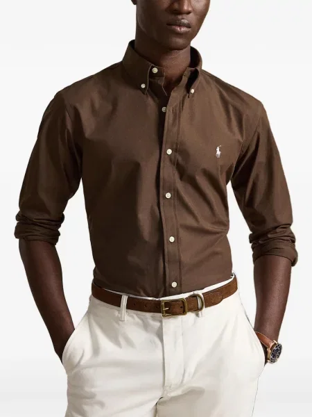 Scurt șapcă Polo Ralph Lauren cu broderie din jerseu maro