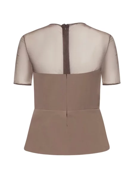 Cu peplum bluză Nensi Dojaka maro