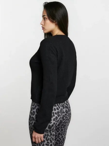 Гладкий кардиган чорний