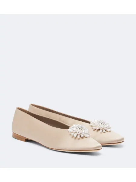 Balerini Jimmy Choo din satin bej