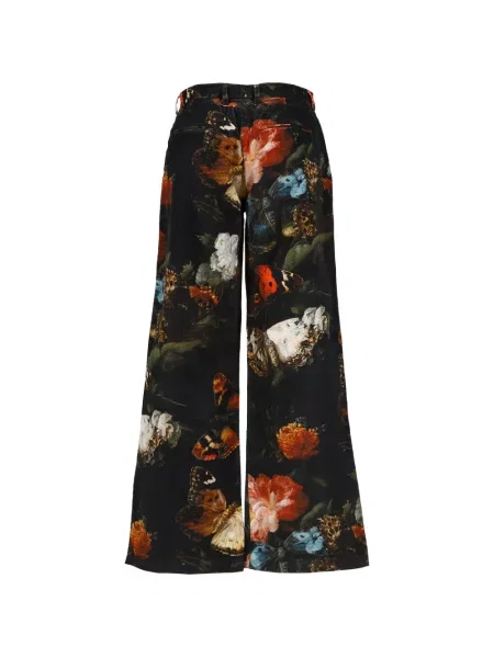Pantaloni R13 cu model floral negru