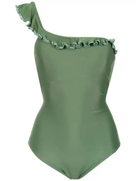 Costum de baie Amir Slama cu un umăr gol verde