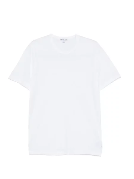 Scurt tricou James Perse cu decolteu rotund alb