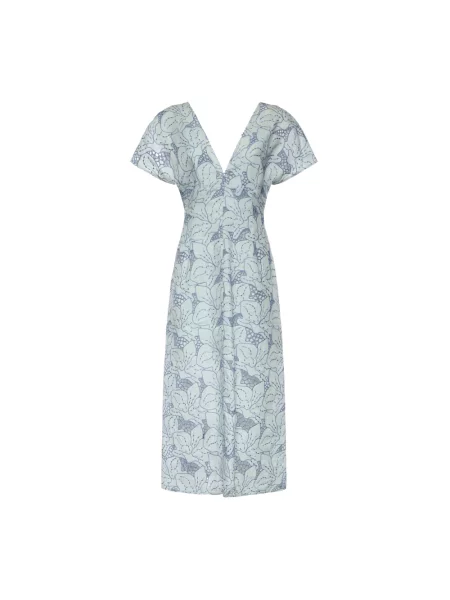 Sukienka midi Genny drapowana niebieska