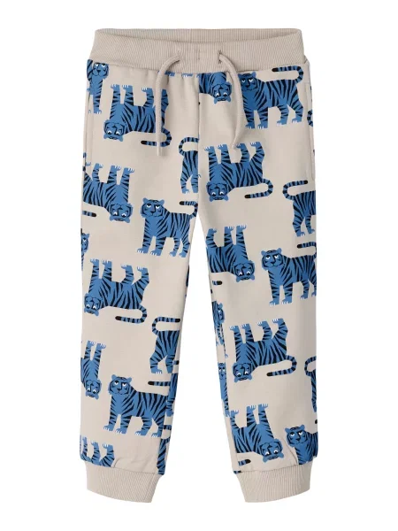 NAME IT Pantaloni bej / albastru gențiană / negru alb