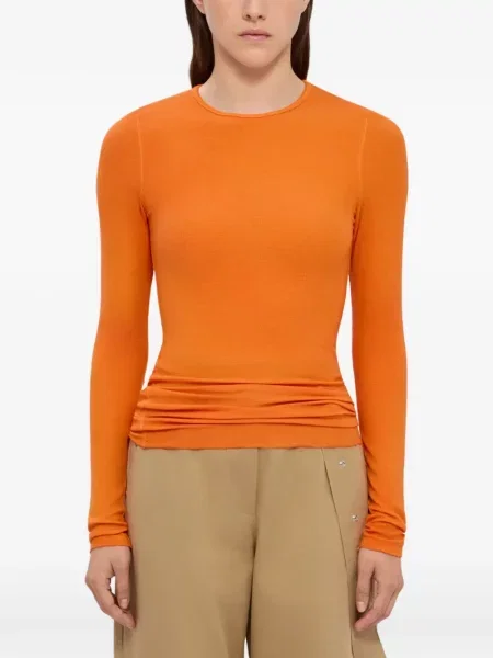 Top Msgm cu decolteu rotund lung portocaliu