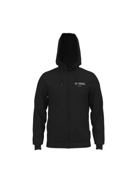 Lniana bluza z kapturem Napapijri z kapturem z logo czarna