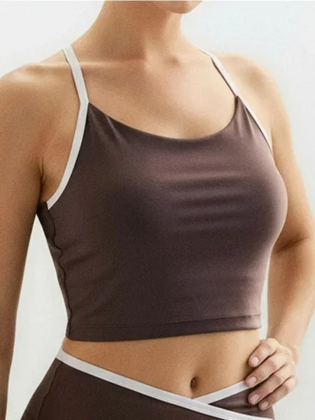 Спортивний топ Gym Hard темно коричневий