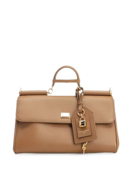Geantă shopper Dolce & Gabbana din piele maro