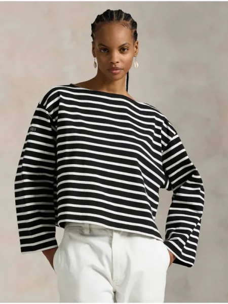 POLO RALPH LAUREN Bluză MARINER | Oversize fit negru