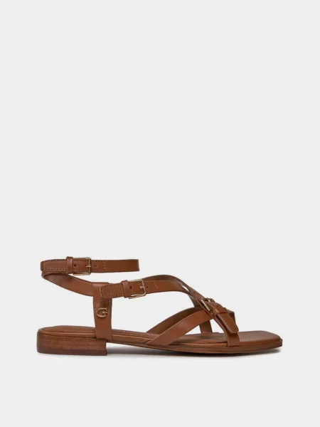 Шкіряні Босоніжки GUESS Tamper коричневий