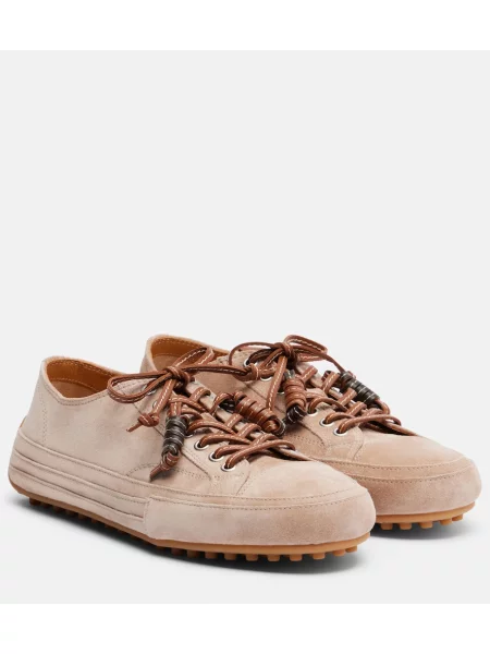 Sneakerși Tod's din piele de căprioară bej