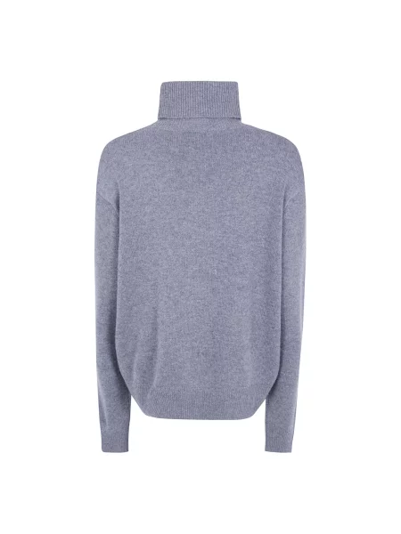 Lniany sweter z golfem The Frankie Shop szary