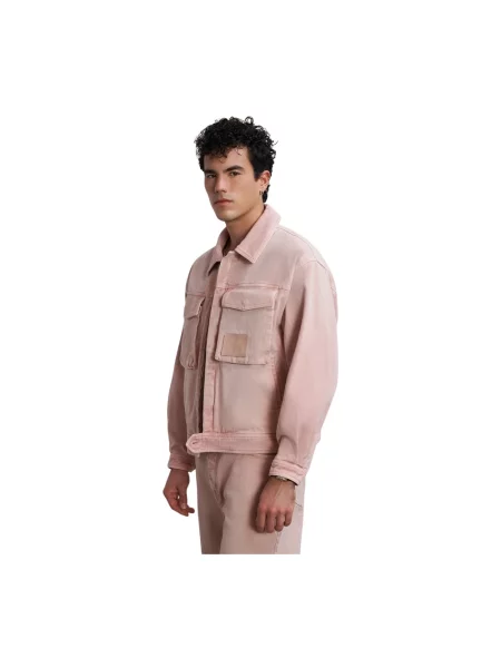 Filling Pieces kurtka jeansowa Denim przejściowa oversize różowy