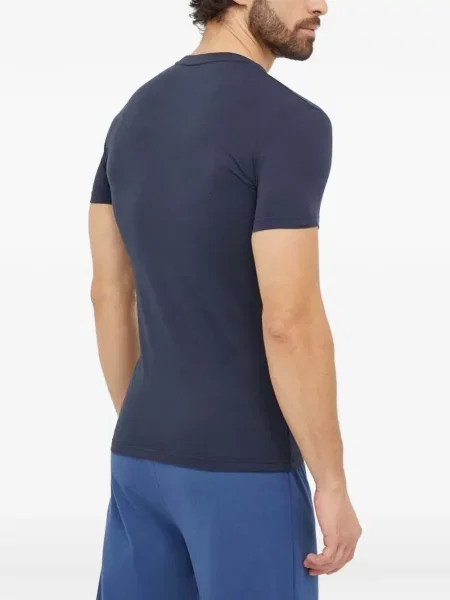 Тениска Emporio Armani с принт синьо