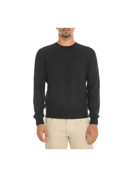 Sweter Gran Sasso z okrągłym dekoltem czarny