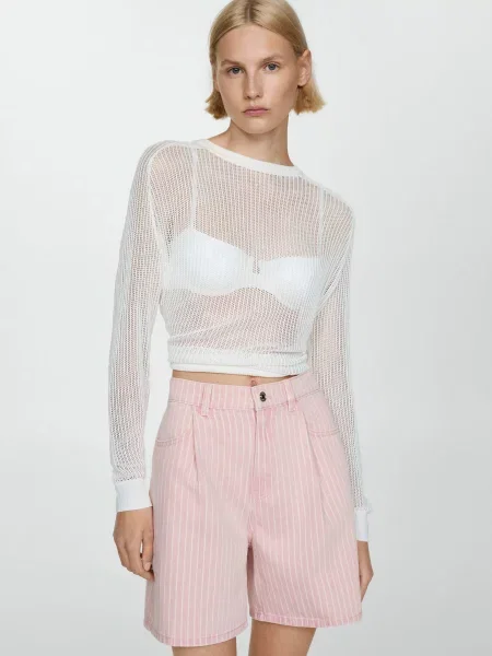 MANGO Шорти джинсові рожевий