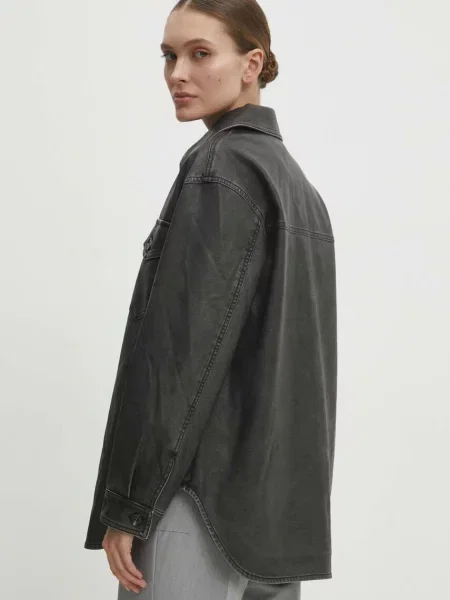 Bunda Answear Lab přechodná oversize šedá