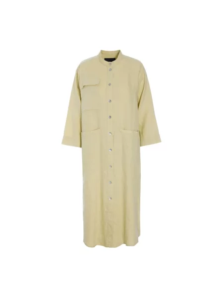 Lniana sukienka koszulowa Bitte Kai Rand żółta