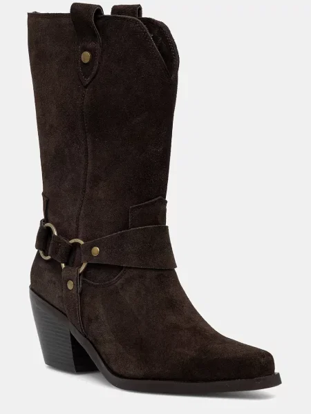 Answear.LAB cizme de cowboy din piele intoarsa cu drept maro