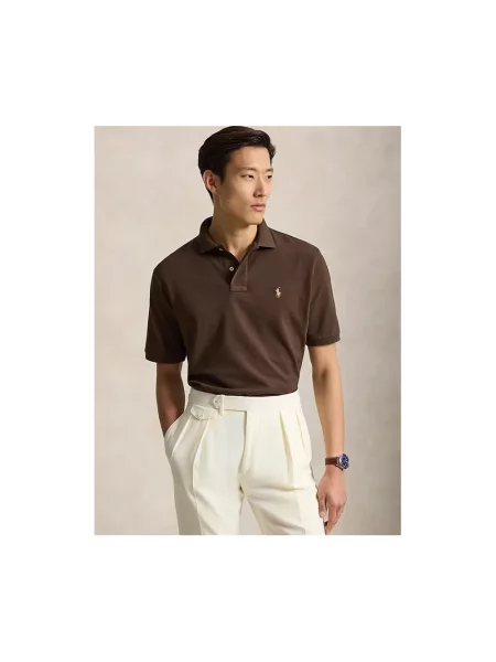 Dzianinowa koszula Polo Ralph Lauren brązowa