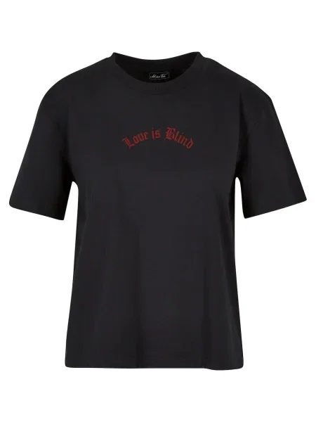 Miss Tee Tricou Love Is Blind bej / verde / roşu închis negru