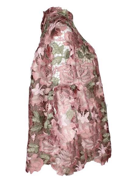 Květinová krajková retro halenka Anna Sui Vintage růžová