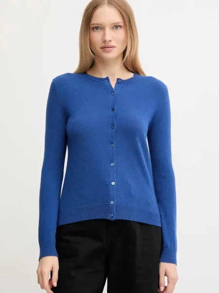 United Colors of Benetton kardigan wełniany lekki niebieski