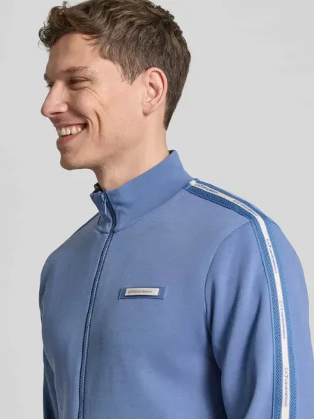 Bluza rozpinana z Mieszanka bawełny Ea7 Emporio Armani niebieska