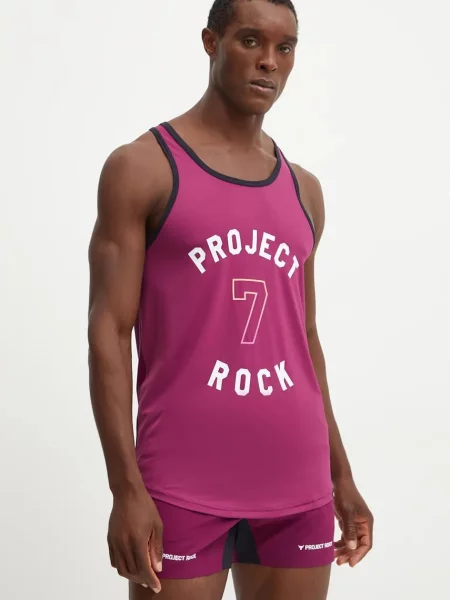 Majica kratkih rukava za trening Under Armour Project Rock ljubičasta