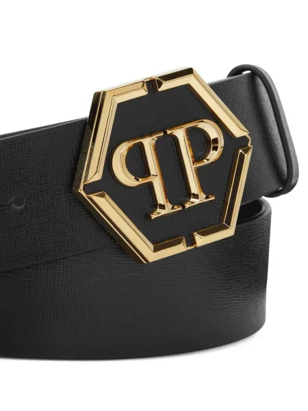 Кожаный колан Philipp Plein черно