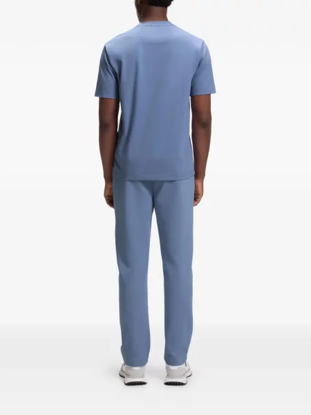 Tricou Boss stretch cu autograf albastru