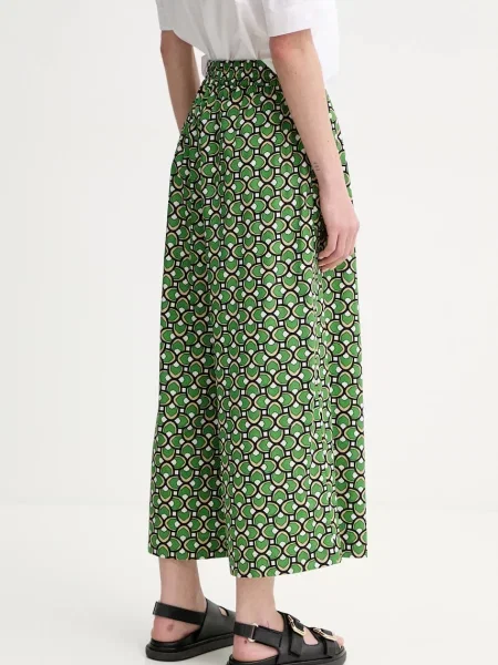 Брюки Weekend Max Mara с высокой посадкой зеленые